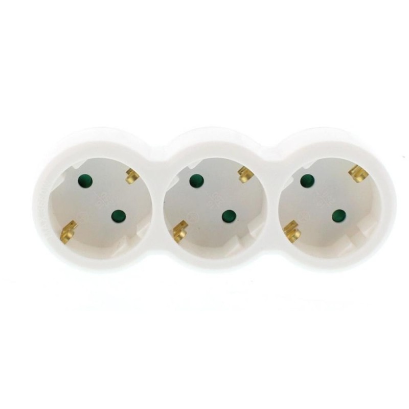 Stecher Triplu cu Contact Protectie, 3 X Schuko, Well