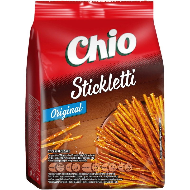 Sticksuri cu Sare Chio Stickletti, 250 g