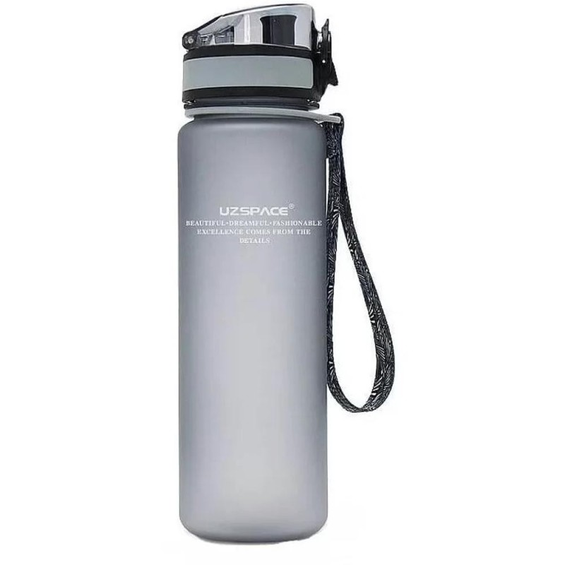 Sticla pentru Apa din Tritan, Gri, Fara Bpa, cu Capac, 650 ml, Uzspace