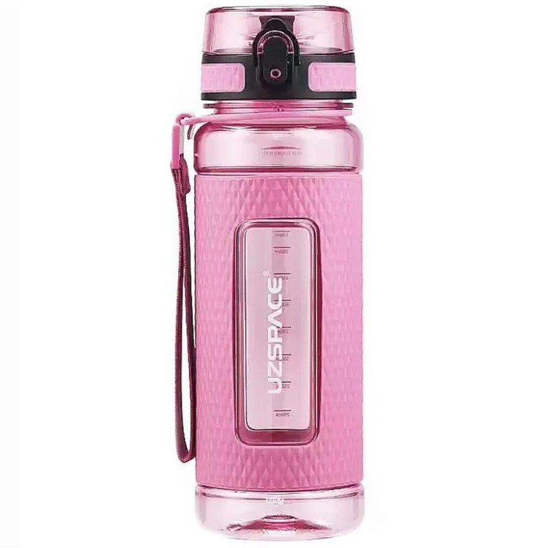 Sticla pentru Apa din Tritan, Roz Deschis, Fara Bpa, cu Capac, 800 ml, Uzspace Sport