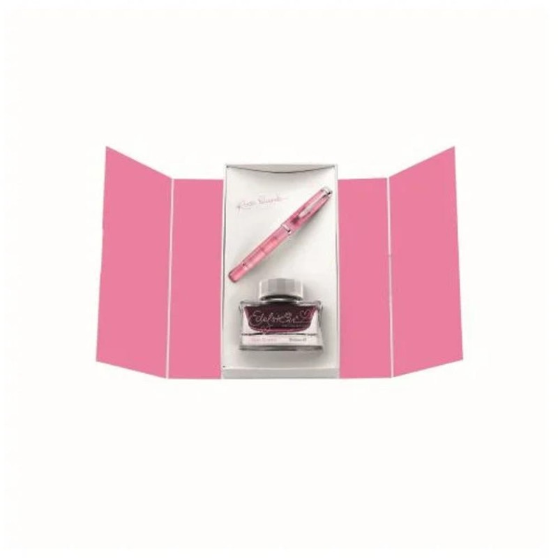Stilou Classic M205 F Piston, Penita Otel Inoxidabil, Corp Rose Quartz, Calimara Cerneala Edelstein Rose Quartz In