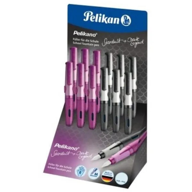 Stilou Pelikano Stardust / Dark Legend, Grip Ergonomic, pentru Dreptaci, Penita M, 12 Bucati