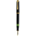 Stilou Souveran M400 M, Penita Aur 14K, Accesorii Placate cu Aur, Corp Negru