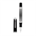 Stilou Souveran M805 M, Editie Speciala, Penita Aur 18K Placata cu Rodiu, Design Laser Geometric Tactil, Negru-Argintiu