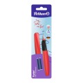 Stilou Twist Fiery Red, Penita M, 2 Rezerve Albastre, Blister, Pelikan