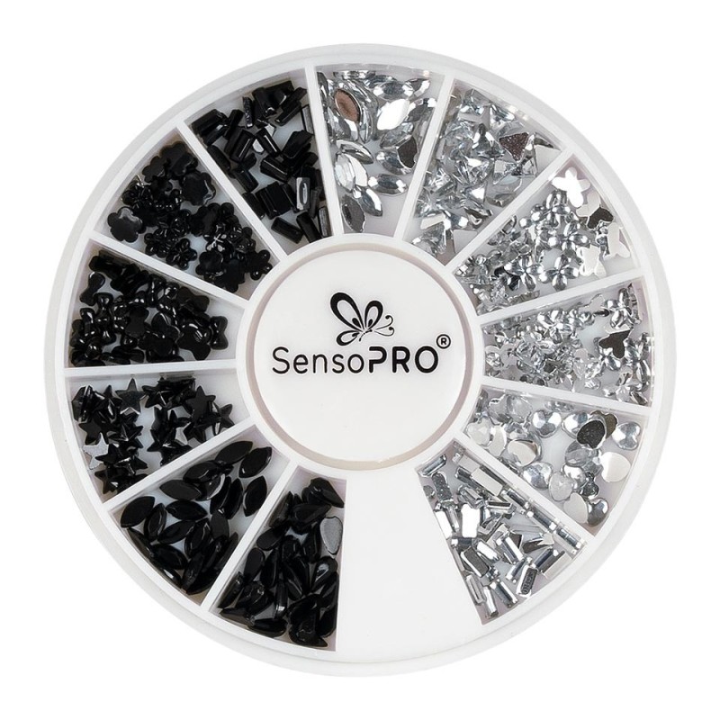 Strasuri Unghii Dynasty Of Black & Silver, SensoPRO Milano, Carusel Strasuri