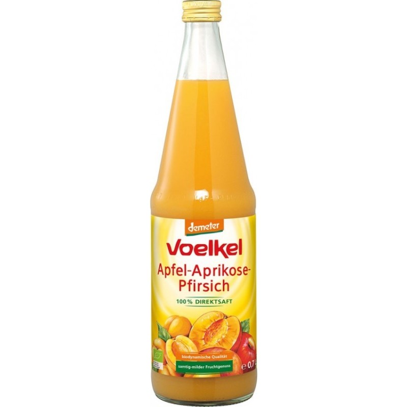 Suc BIO de Mere, Caise si Piersici, 700 ml, Voelkel