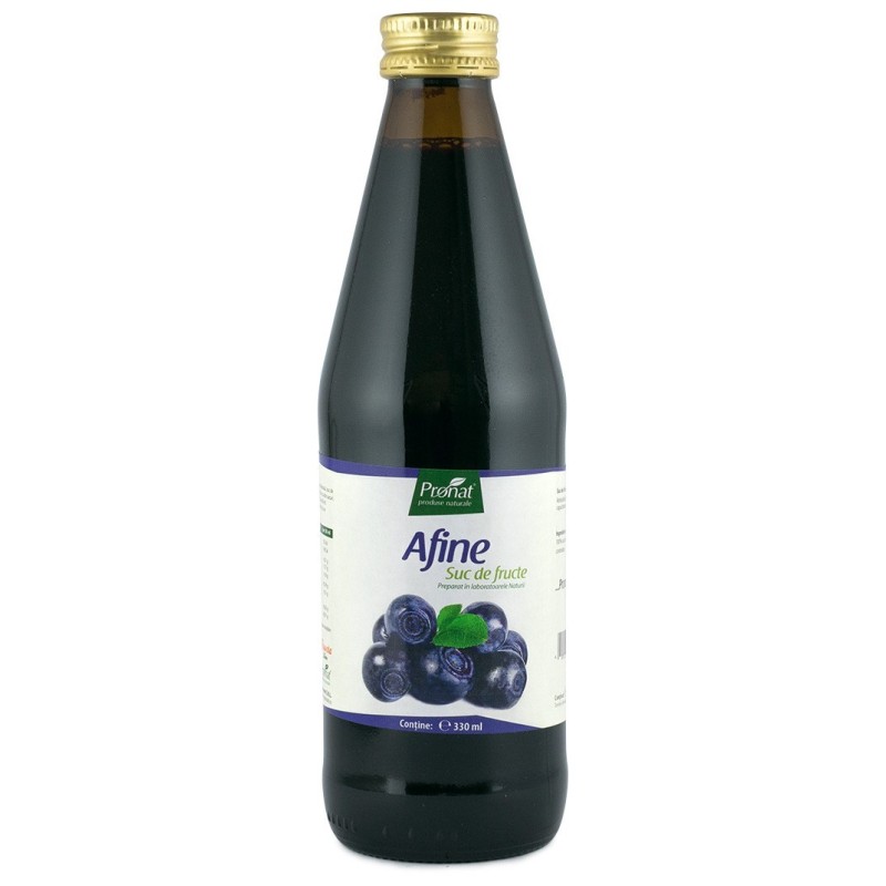 Suc din Afine 100%, Bio, 330 ml Medicura