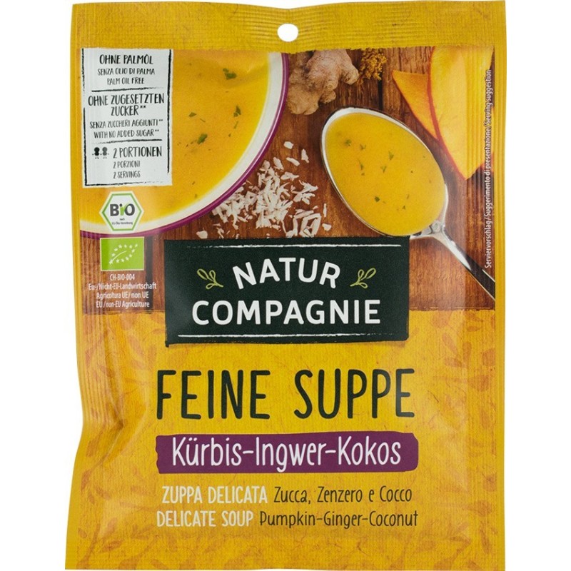 Supa Bio de Dovleac, Ghimbir si Cocos, 40 g Natur Compagnie