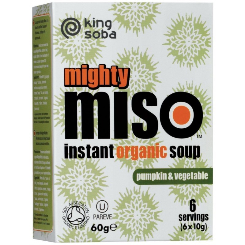 Supa Instant Miso BIO, fara Gluten, cu Dovleac si Legume, 60 g, King Soba