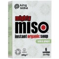 Supa Instant Miso BIO, fara Gluten, cu Tofu si Ghimbir, 60 g, King Soba