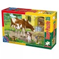 Super Puzzle Copii, 35 Piese, Animale Domestice, Vacute si Catel