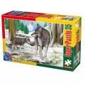 Super Puzzle Copii, 35 Piese, Animale Salbatice, Lupi