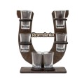 Suport cu 6 Pahare Shot, Forma Potcoava, din Lemn, 24 x 18 cm