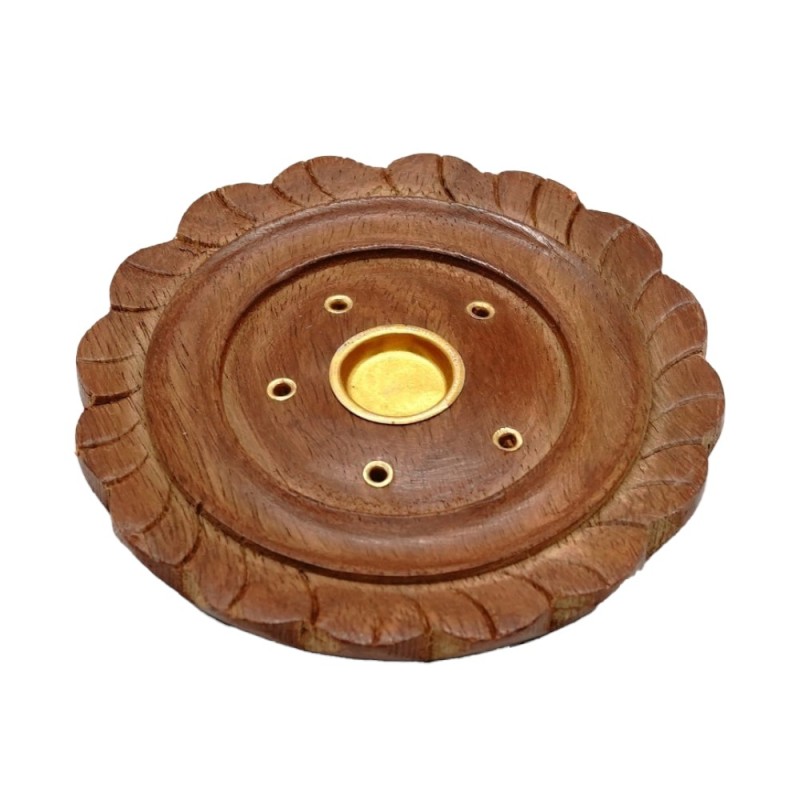 Suport din Lemn Rotund pentru Betisoare si Conuri Parfumate