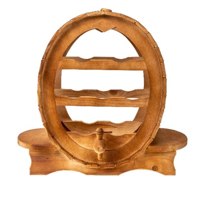 Suport pentru Sticle de Vin, 7 Sticle, din Lemn de Brad, Inaltime 50 cm, Zilan