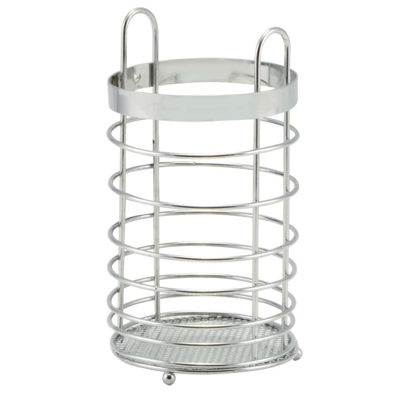 Suport pentru Tacamuri din Metal Cromatizat, Diametru 11 cm, Argintiu, Perfect Home