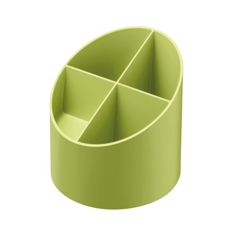 Suport Rotund Instrumente de Scris, 4 Compartimente, Verde Greenline, Blue Angel