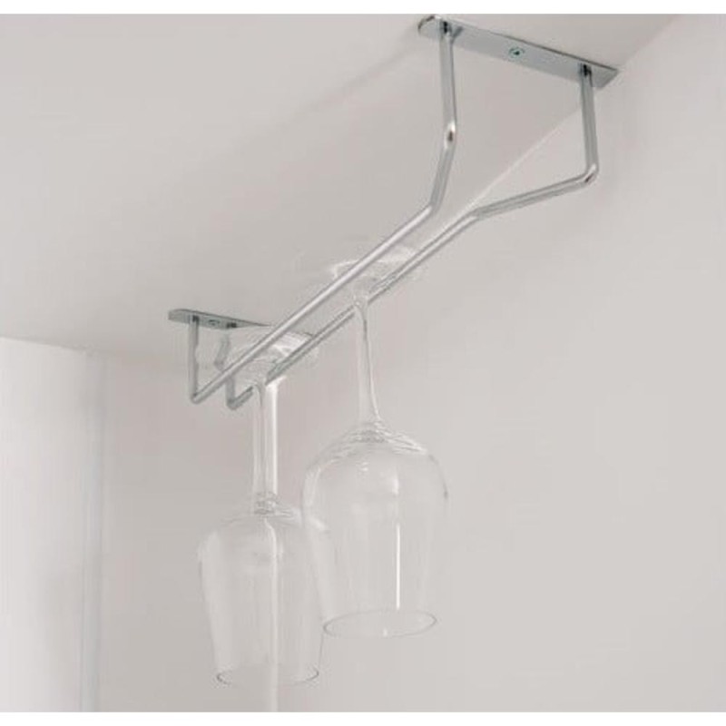 Suport Suspendat pentru Pahare, 1 Rand, 340x105x70 mm, Finisaj Crom Lucios