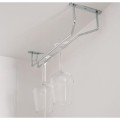 Suport Suspendat pentru Pahare, 1 Rand, 340x105x70 mm, Finisaj Crom Lucios