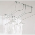 Suport Suspendat pentru Pahare, 2 Randuri, 340x205x70 mm, Finisaj Crom Lucios
