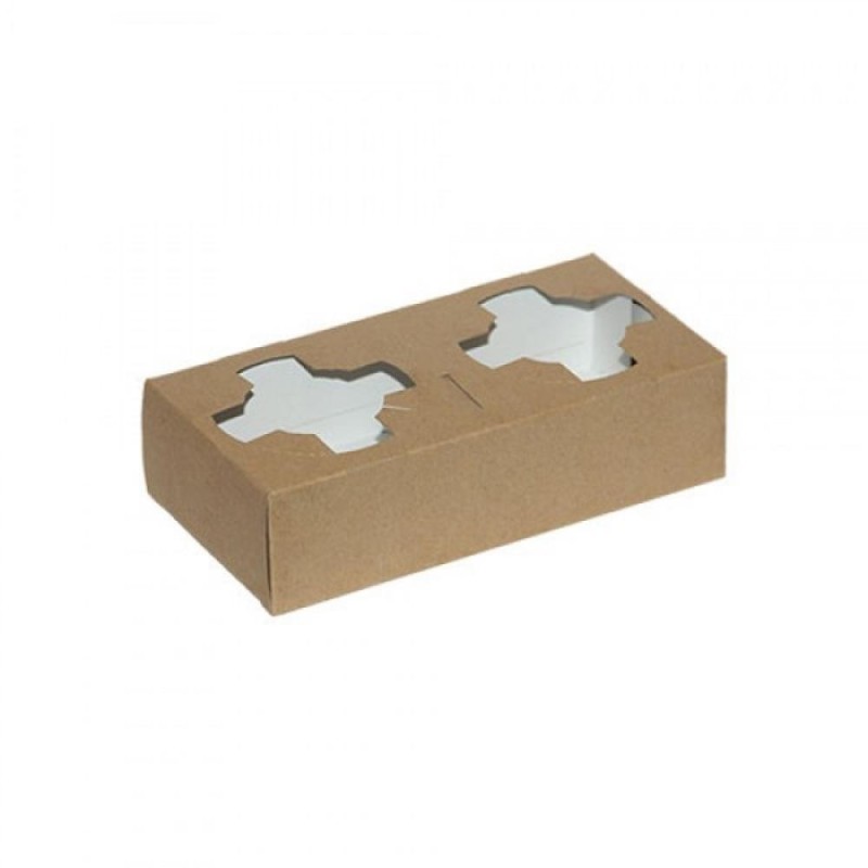 Suporti Compostabili, Carton 2 Pahare Kraft, 100 Bucati