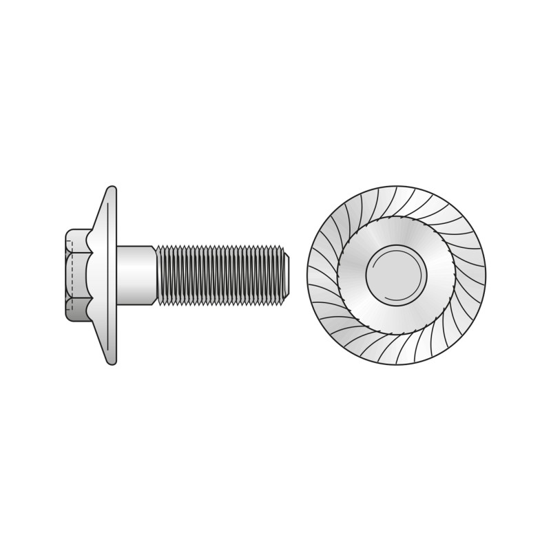 Surub Cap Hexagonal Flansa Din6921 Otel Gr.8.8 Zincat-M10 X 50