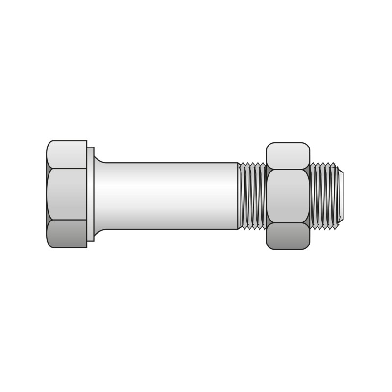 Surub Cap Hexagonal Partial Filetat+piulita 601 Otel Gr.4.6-M6 X 20