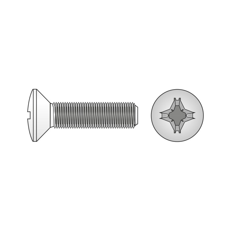 Surub Cap Semiinecat Locas Cruciform 966 Otel Gr.4.8 Zincat-M8 X 50