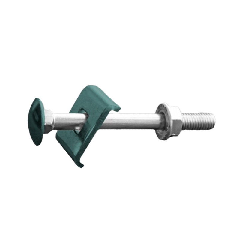 Surub T pentru Gard M8 x 80 mm, Fixare Panouri de Gard pe Stalpi Rectangulari 60 mm, Vopsit RAL 6005