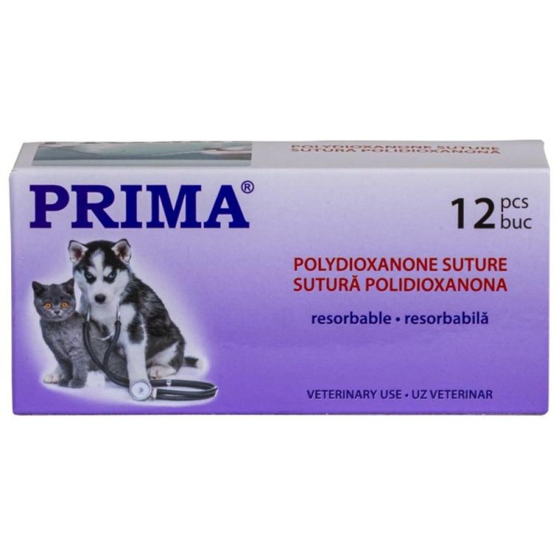 Sutura Resorbabila Acid Poliglicolic, USP 2/0, 75 cm, Ac TaperCut 1/2, Uz Veterinar, 12 Bucati