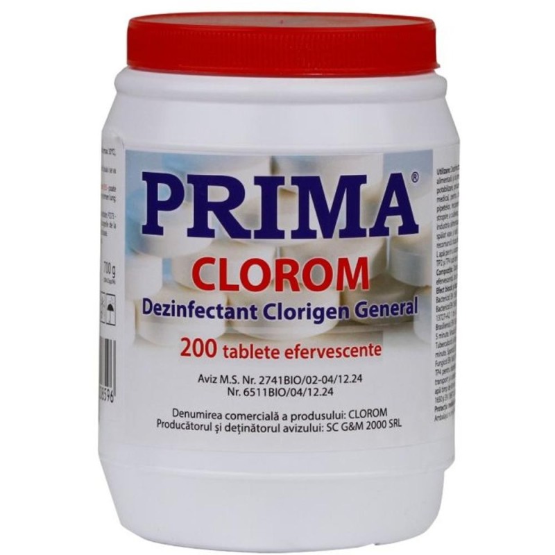 Tablete Dezinfectante Clorigen, pentru Suprafete si Instrumentar Medical, Prima, 200 Bucati