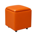 Taburet Multifunctional 5 in 1 din PU si Latex, Portocaliu, Smart Heater