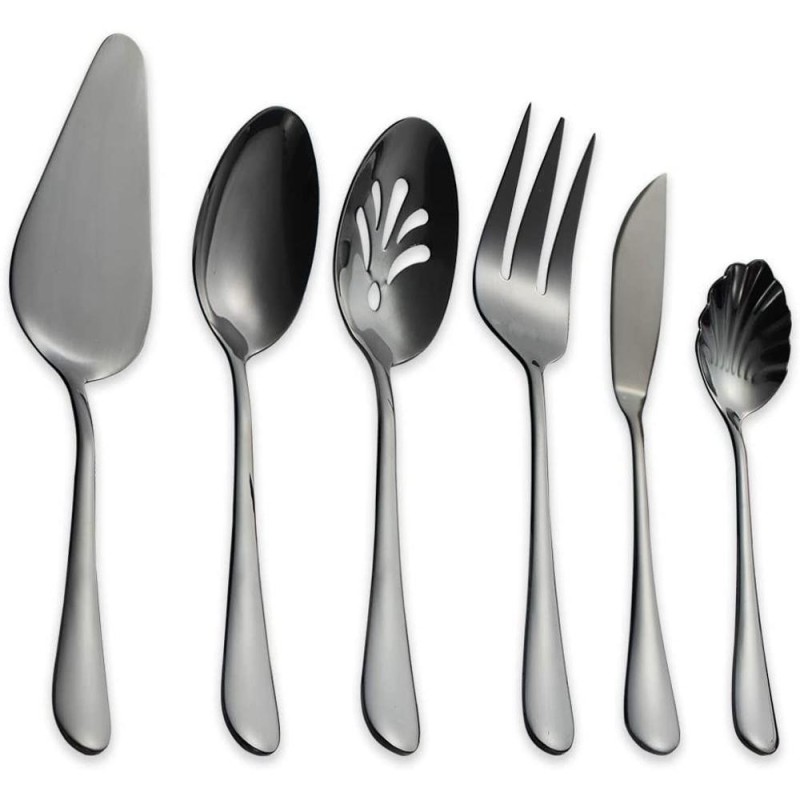 Tacamuri, 18/0 Inox, Negre, 6 Bucati, Berglander