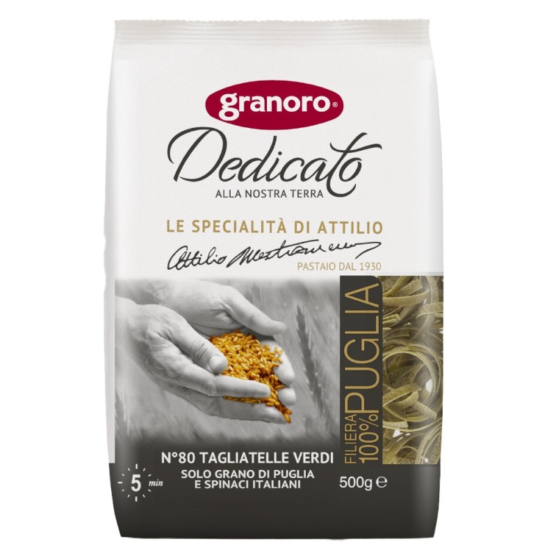 Tagliatelle din Grau Dur cu Spanac, Granoro, 500 g