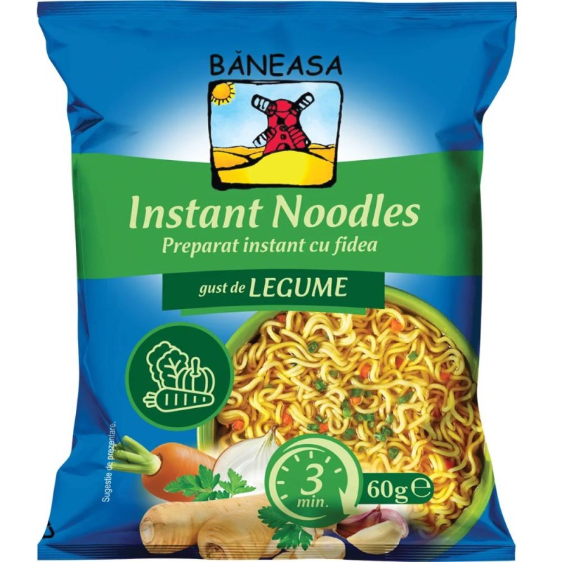 Taitei Instant cu Gust de Legume Baneasa, 60 g