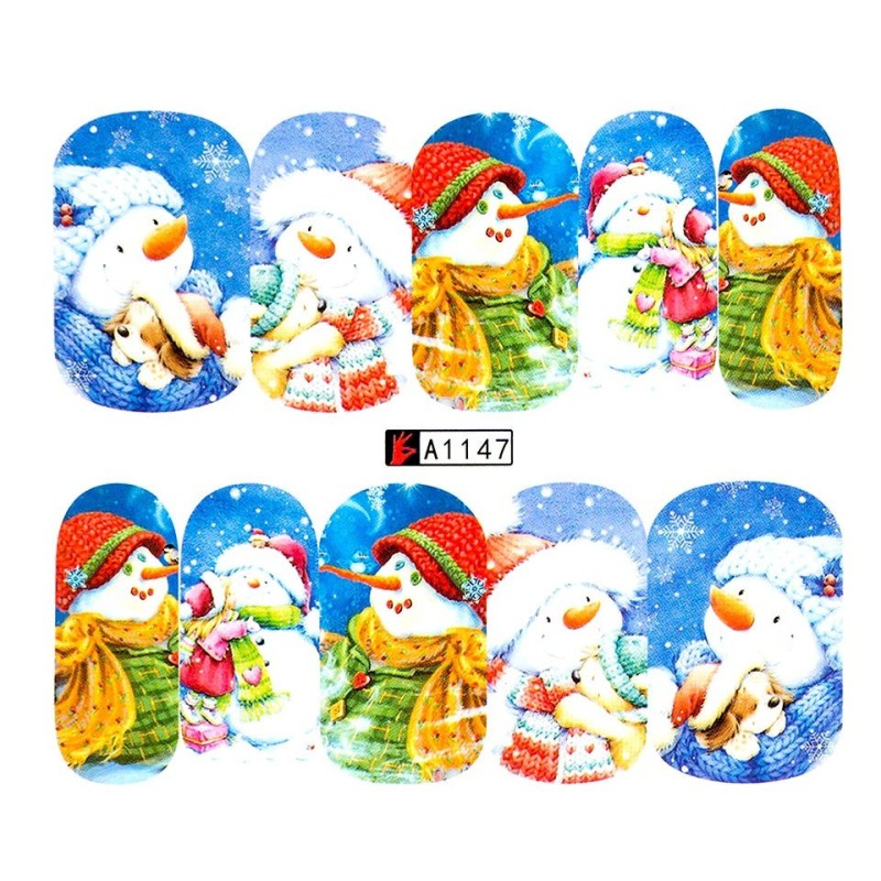 Tatuaj Unghii Luxorise Snowmen Faces, A1147