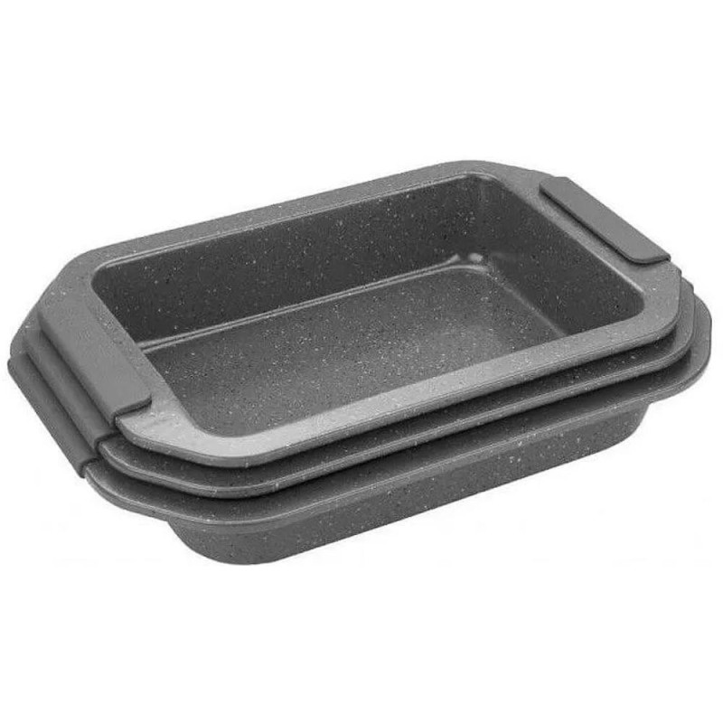Tava Antiaderenta cu Acoperire din Marmura, Gri, 3 Bucati, Royalty Line