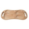 Tava Asimetrica pentru Servire, cu Manere, din Lemn de Fag, 4 Compartimente, 60 x 33 cm