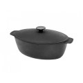 Tava de Fonta, cu Capac pentru Gatit Rata, 38 x 26 cm, 8 l, Negru