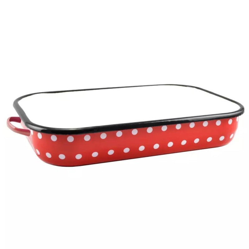 Tava Emailata Rosie cu Manere, 37 cm, Perfect Home