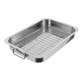 Tava pentru Cuptor, din Inox, cu Gratar, 37 x 28.50 x 6.50 cm, Grunberg