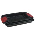 Tava pentru Cuptor, Maner Silicon, 3 Bucati, Negru, Royalty Line