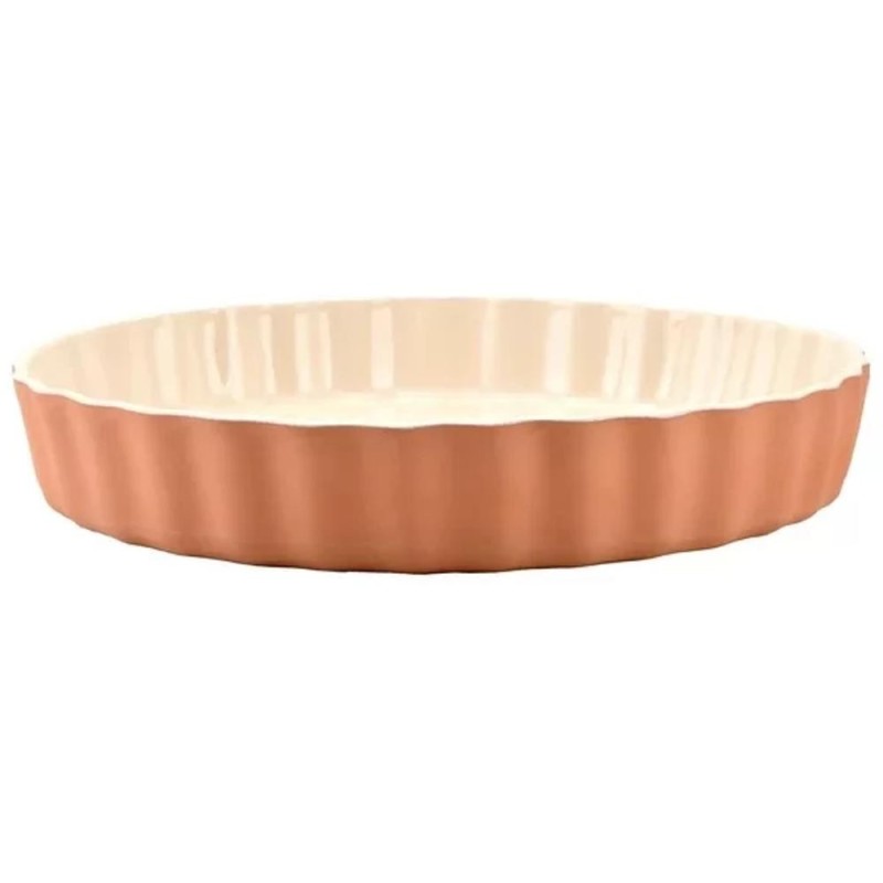 Tava Rotunda pentru Tort, 30 cm, 2 l, Argila, Interior Alb