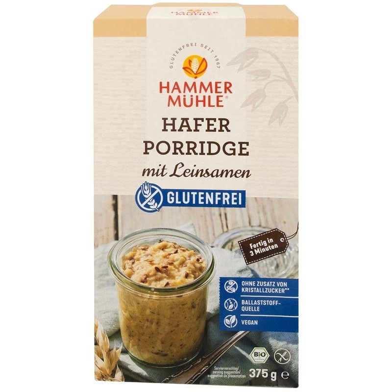 Terci Ecologic de Ovaz fara Gluten cu Seminte de in, 375g Hammer Muhle