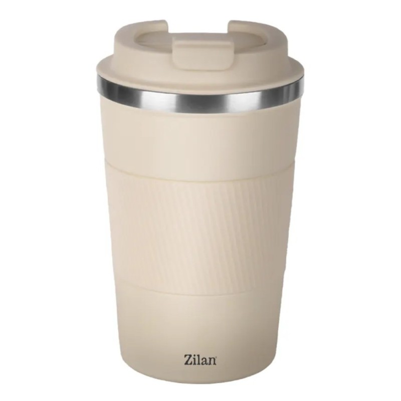 Termos Cafea, Capacitate 380 ml, Interior din Inox, Crem