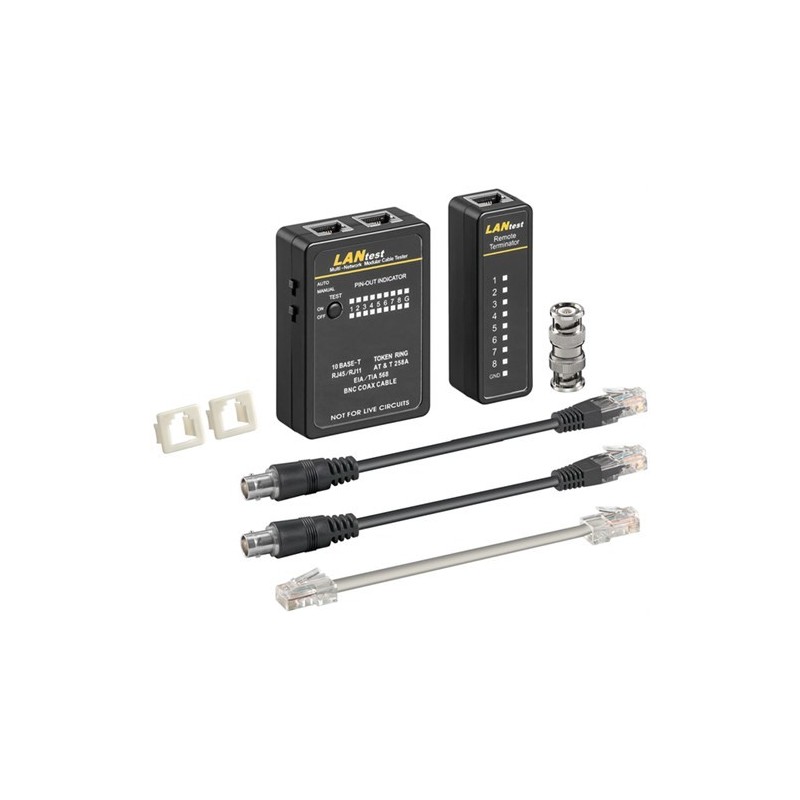Tester de retea pt. RJ11, RJ12, RJ45, ISDN, CAT5, CAT6, BNC Goobay
