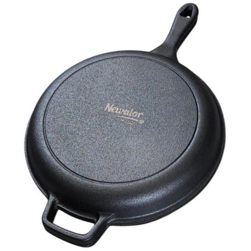 Tigaie Dubla din Fonta cu Maner, 27 x 10 cm, Neagra, Newalor