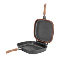 Tigaie Dubla Grill Neoklein, 36 cm, Titan Antiaderent, Negru