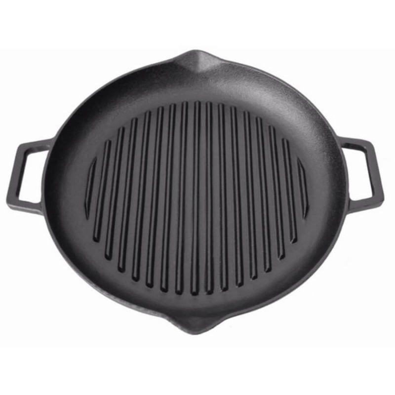 Tigaie Grill din Fonta, 31 cm, cu Doua Toarte, Perfect Home